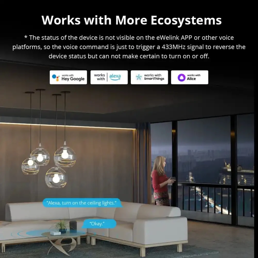 SONOFF RF BridgeR2 Wi-Fi 433 МГц беспроводной пульт дистанционного управления работает с Alexa
