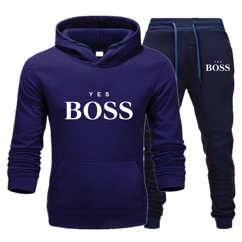 

New Brand Men Hoodies Suit Tracksuit Sweatshirt Suit Fleece Hoodie+Sweat Pants Jogging Homme Pullover 3XL Sporting Suit Male