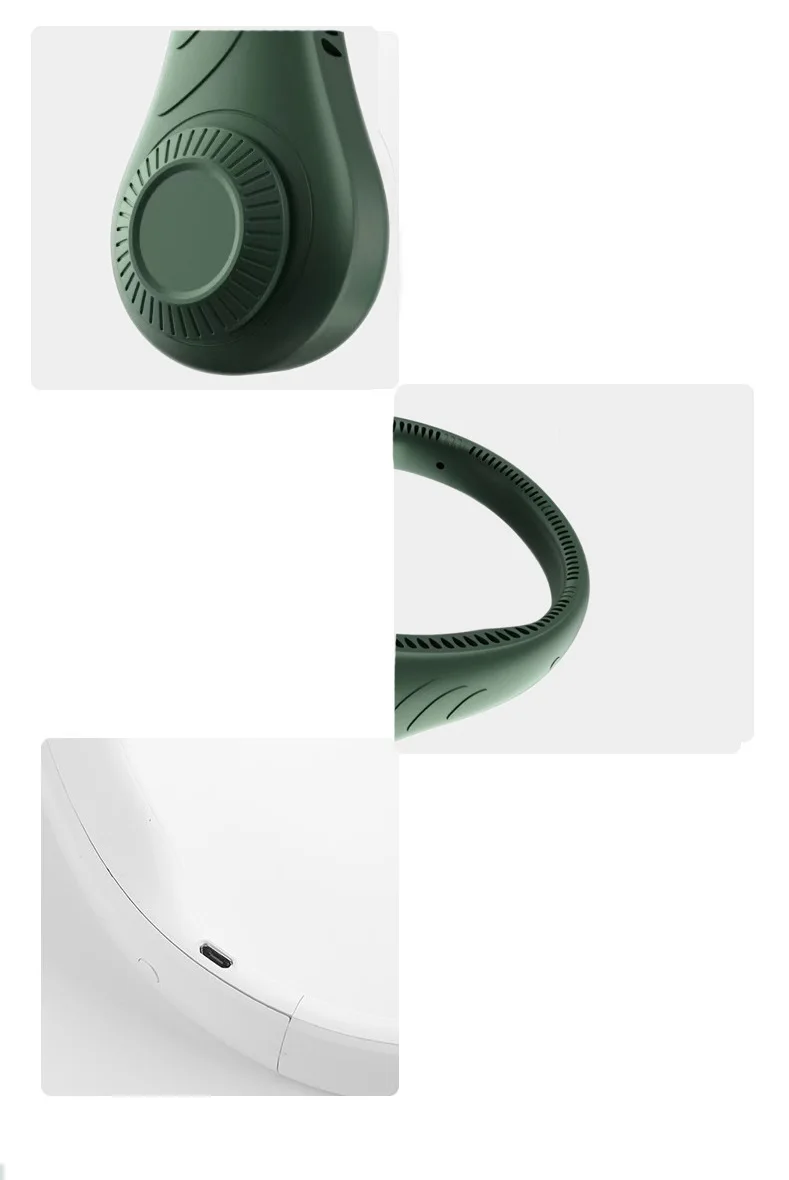 

2000mAh Mini Neck Fan Portable Bladeless Rechargeable Leafless Hanging Fans Air Cooling Wearable Neckband Fans for Home Outdoor