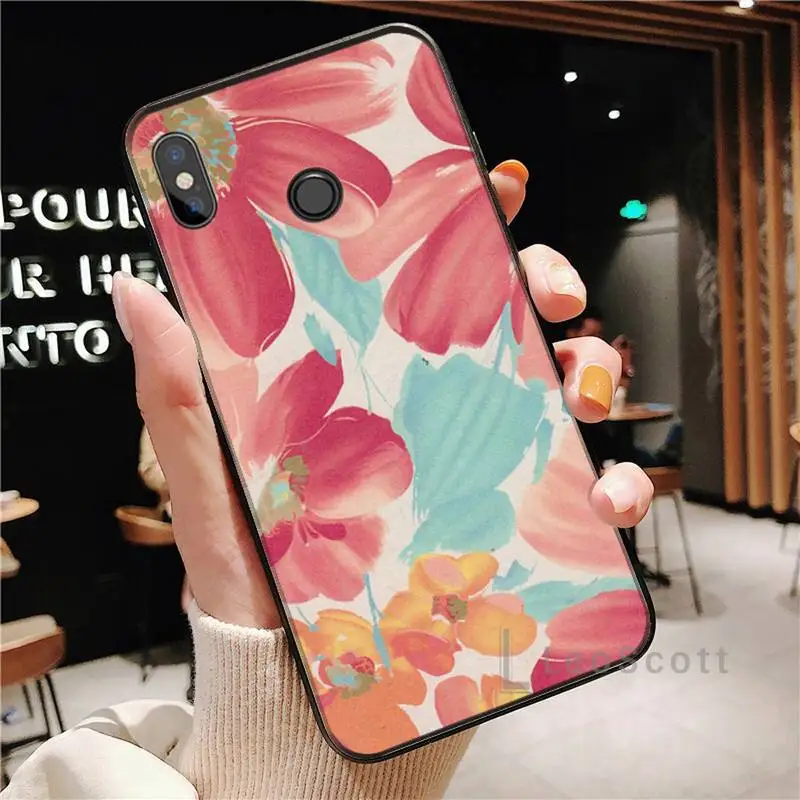 Beautiful Flower Leaf Phone Case For Xiaomi Redmi Note 4 4x 5 6 7 8 pro S2 PLUS 6A PRO cover funda shell coque | Мобильные телефоны