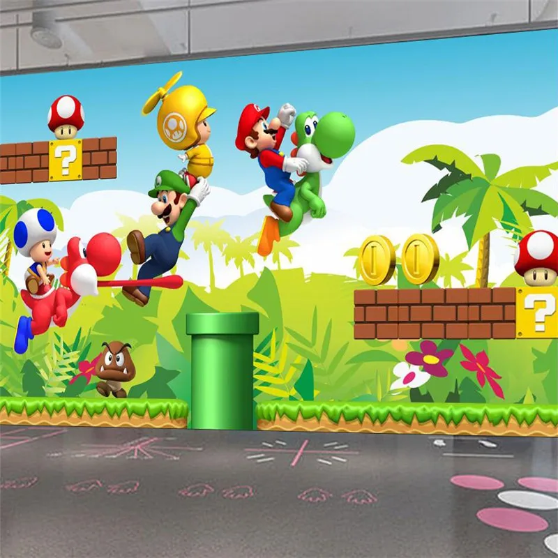 

Custom Anime Wallpaper for Kids Room Super Mario Animation 3D Murals for Living Room Sofa Modern Children's Room Wall Paper 3D