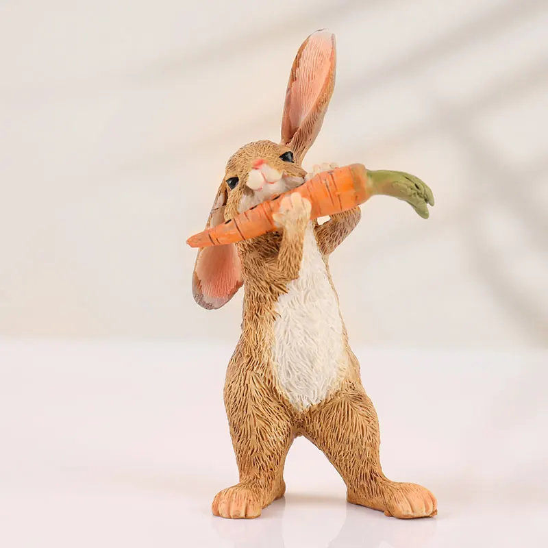 

1PC Lovely Rabbit Ornaments Easter Decorations DIY Miniature Garden Ornaments Creative Animal Resin Craft Gifts