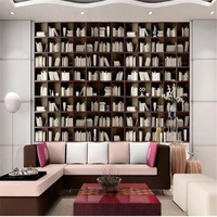 milofi custom non woven wallpaper mural european simple european elegant luxury wooden simple bookshelf bookcase