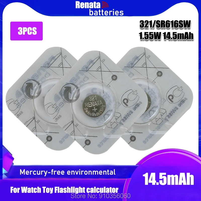 3 шт. часы Renata с оксидом серебра 321 SR616SW 616 1 55 V 100% оригинальный бренд батарея