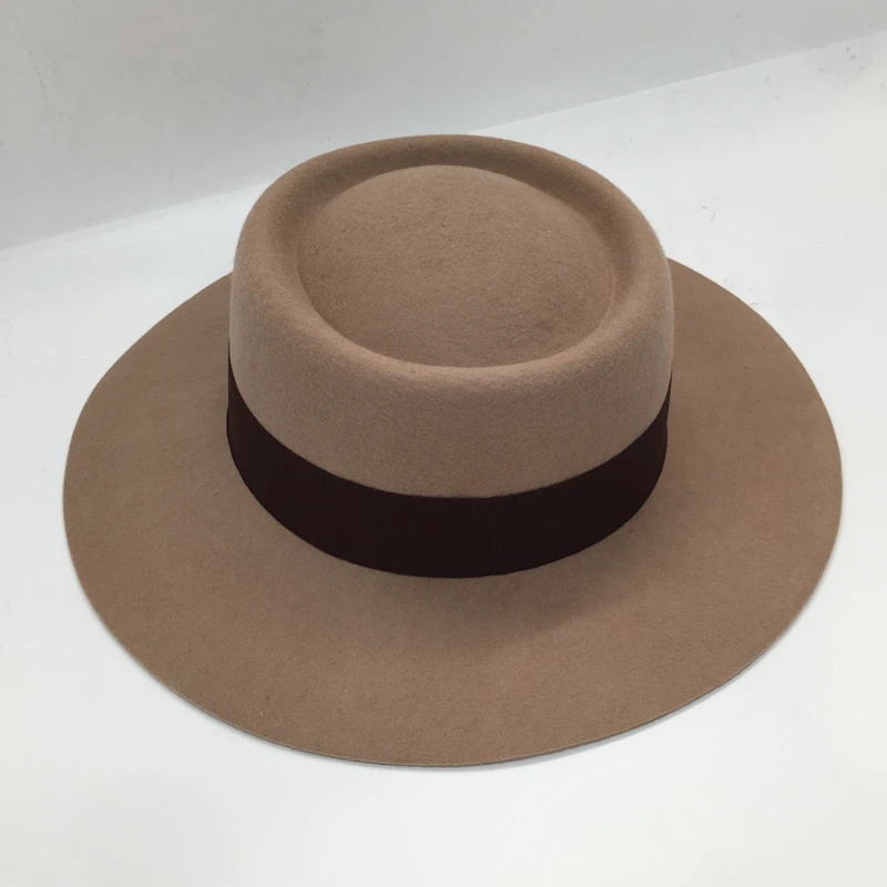 New European and American wool hats bump tops wide hats England wild felt hat tide net red with the hat fedoras Panama