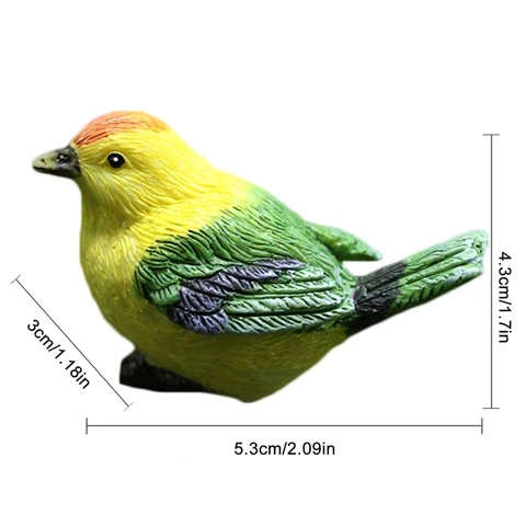 Миниатюрные фигурки птиц, полимерные фигурки птиц Робина, миниатюрные фигурки животных, украшения для газона, двора, патио