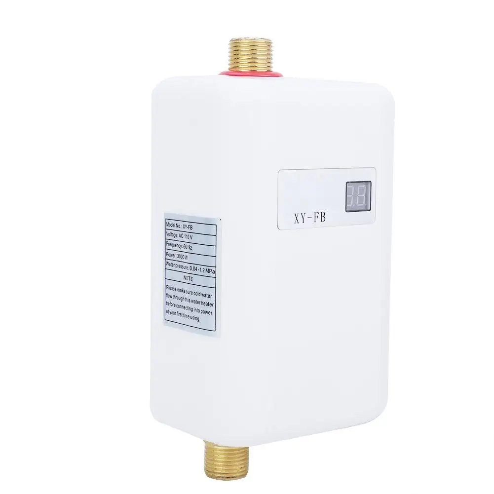

3000W/3800W Electric Water Heater Instant Tankless Water Heater 110V/220V Temperature display Heating Shower Univers