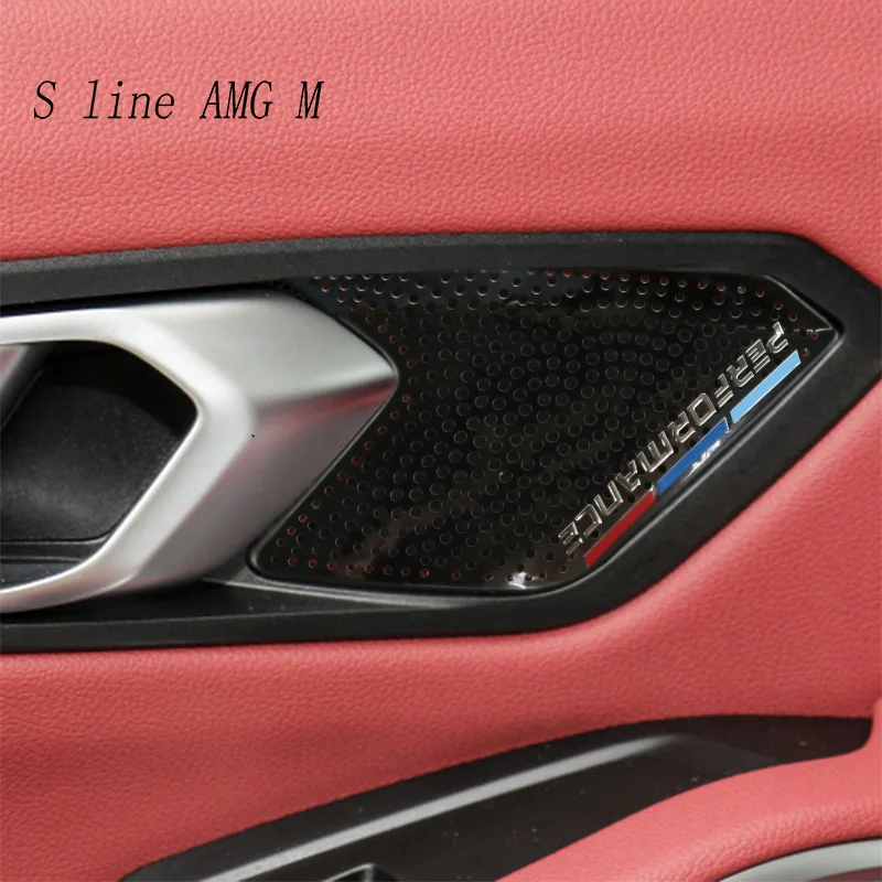 

Car styling Audio Speaker Door Handle Loudspeaker Trim decoration Cover Sticker For BMW 3 Series G20 G28 Interior Accessories