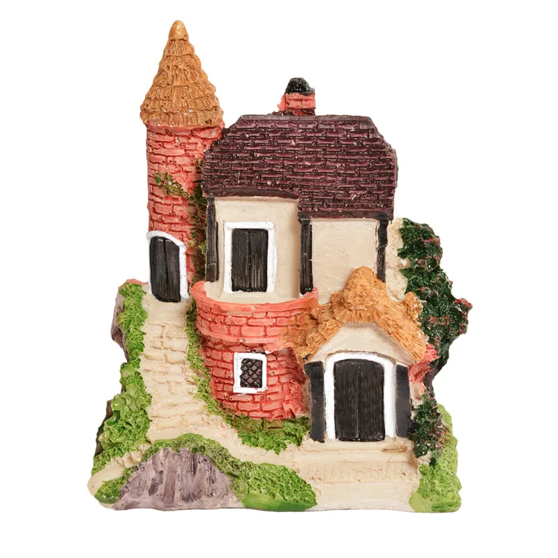 cute mini resin house miniature house fairy garden micro landscape home garden decoration resin crafts 4 styles color random free global shipping