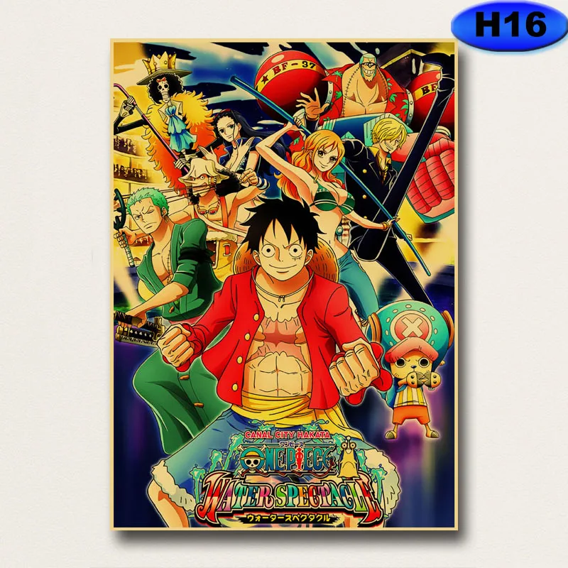 

One Piece Retro Poster Classic Anime Kraft Paper Wall Sticker Home Bar Cafe House Decorative Painting Printed Picture