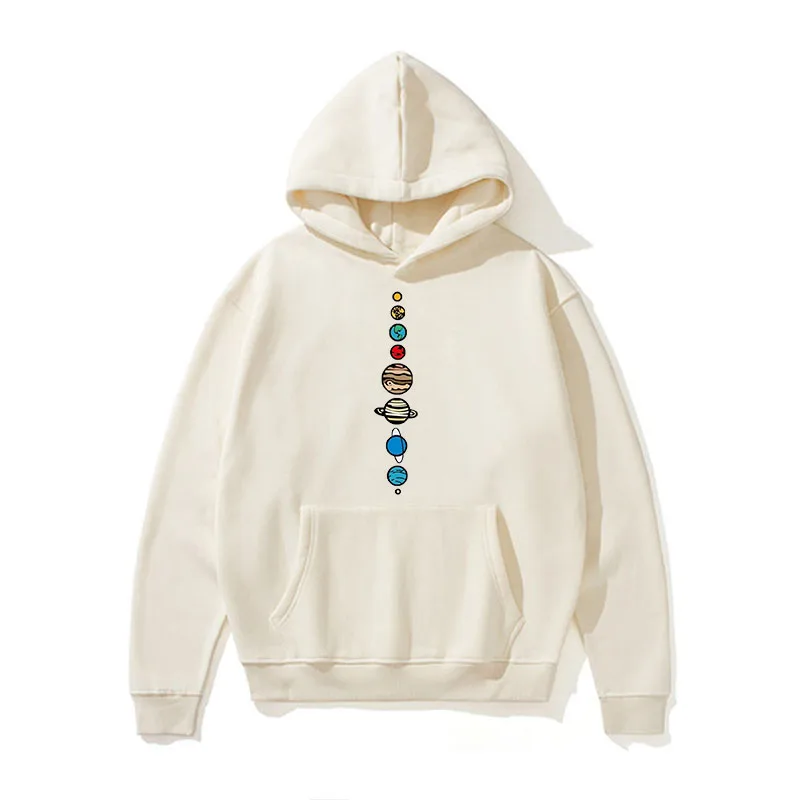 

Planets Color Men's Hoodie Fall and Winter Warm Polar Fleece Hooded Sweatshirt Creative Design Funny Fashion Fitness Hoodie