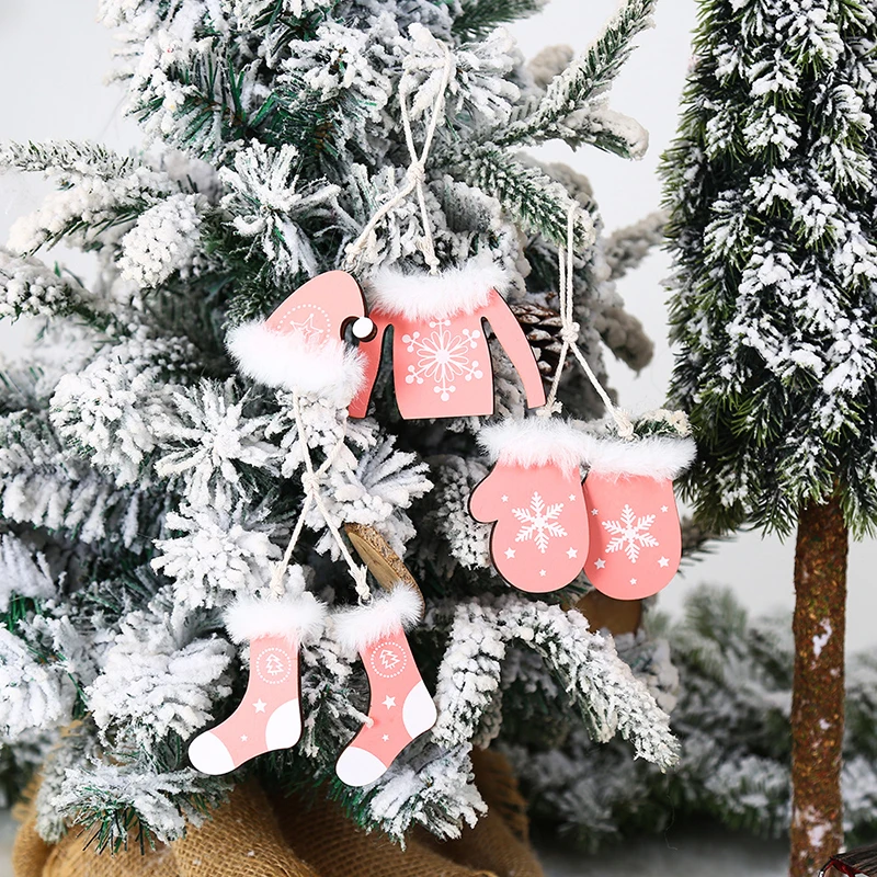 

6.5cmHigh, Christmas Wooden Mini Suit, ChristmasTreeGloves, Socks,Clothes Ornaments,New Year Decorations,Children's Holiday Toys