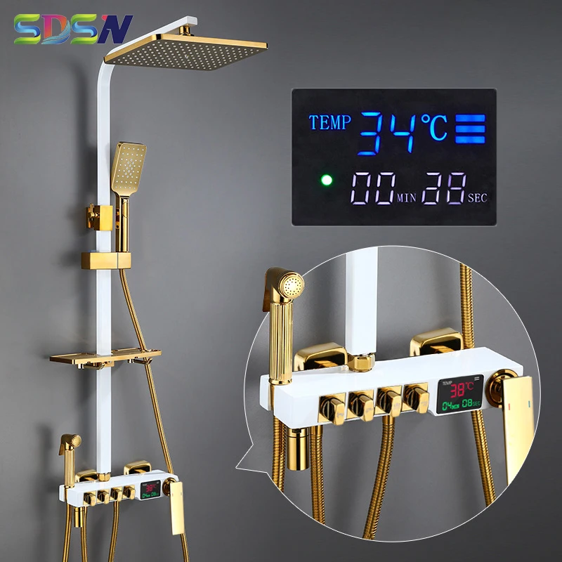 Цифровой смеситель для душа в ванную комнату медный латунь кран ванны настенный