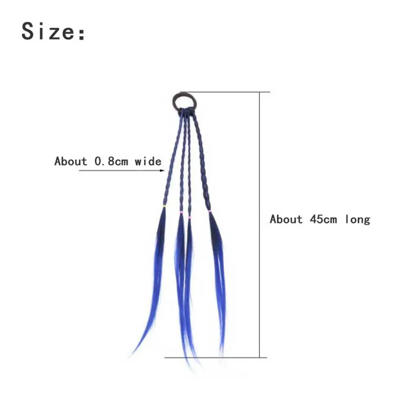

Color synthetic progressive braid ponytail braided hair girl party accessory wig headband twist braid rope children gift