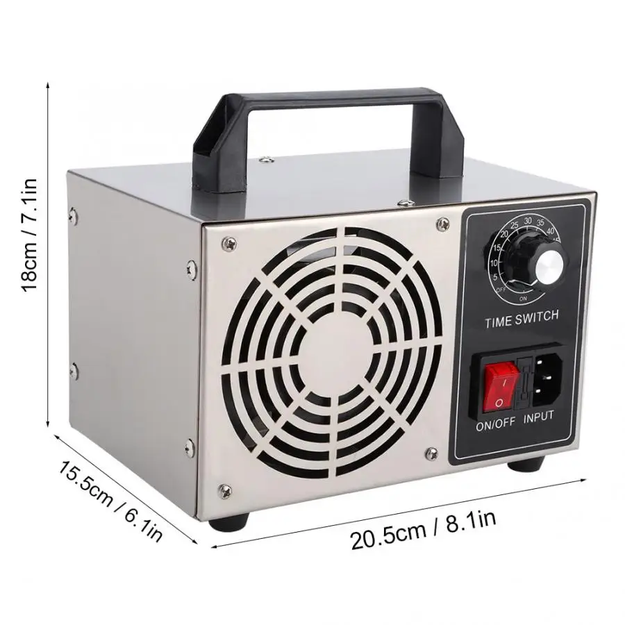 

20g/h Ozone Generator Ozonator Air Water Purifier Sterilizer Air Formaldehyde Cleaner Odor Deodorizer with Timing Switch 220V