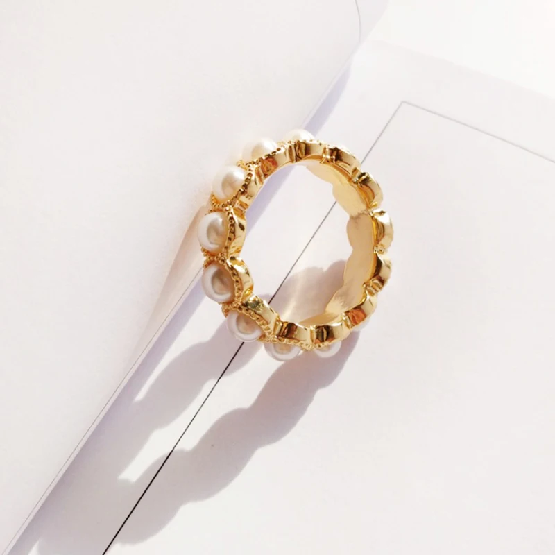 Кольцо в стиле барокко с искусственным жемчугом|Кольца| |