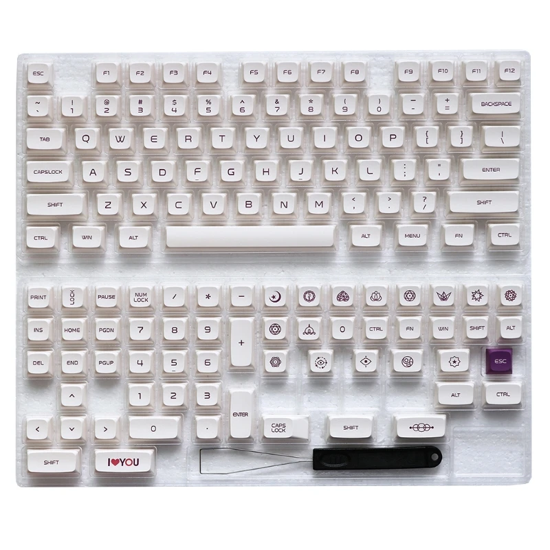 

Mechanical Keyboard Keycaps Violet on Cream Theme XDA Profile 137 Keys Compatible Cherry MX Kailh Gateron Switches