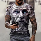 Летняя мужская футболка, модная Ретро-рубашка, топ с короткими рукавами и 3D-принтом, оверсайз, 2021