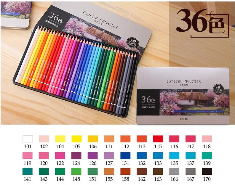 36colors Для кулинарно-деликатесной продукции жирной Набор цветных карандашей 24/36/48/72 Цвета масляная живопись товары для рукоделия для письмо Рисование Lapis(жидкокристаллический дисплей) товары для рукоделия - Цвет: 36colors