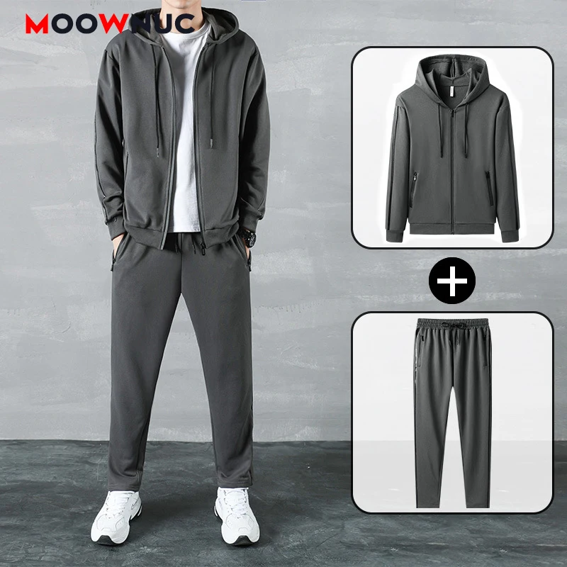 Spring Men's Casual Sets Hoodies + Pant New 2022 Autumn Sportswear Jogger Male Fashion Tracksuits Sweatshirt Hombre Fit MOOWNUC