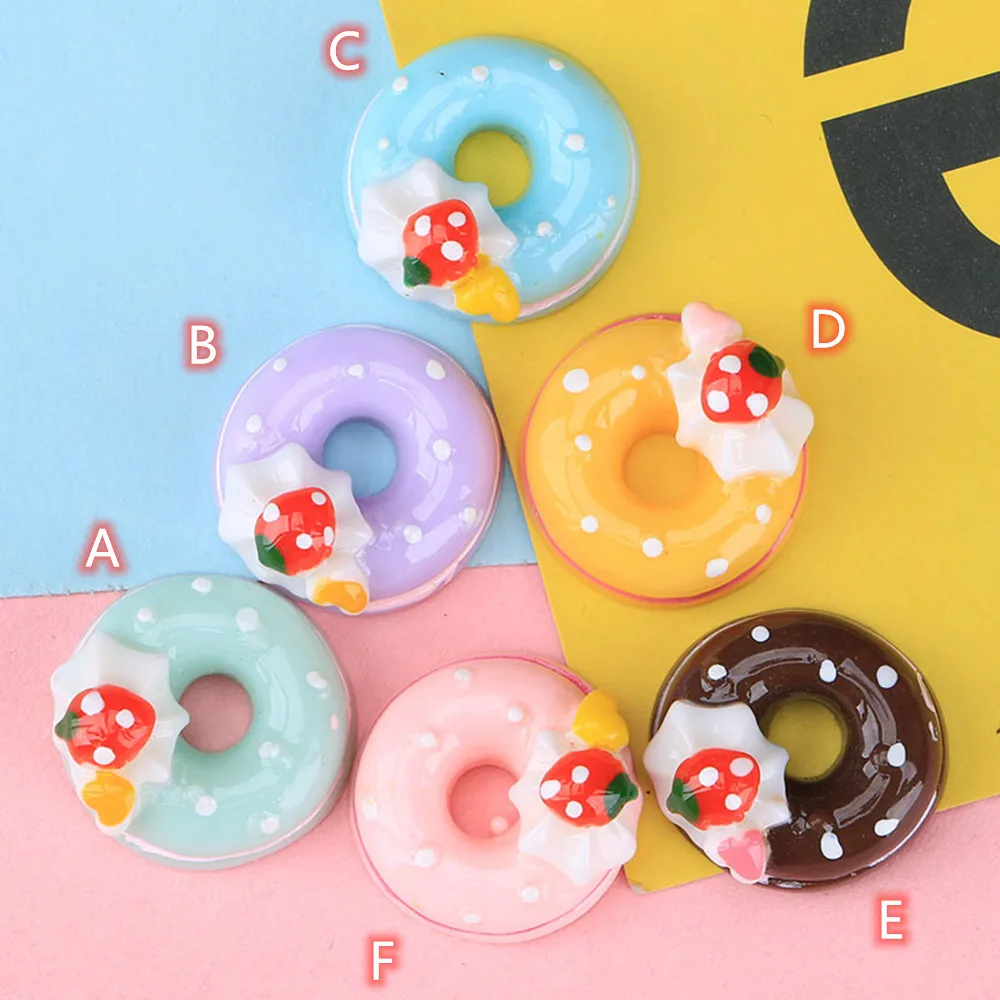 

Resin Decoration Craft Flatback Cabochon 20pcs Pastel Donut Embellishments For Scrapbooking Cute Diy Accessories Charms