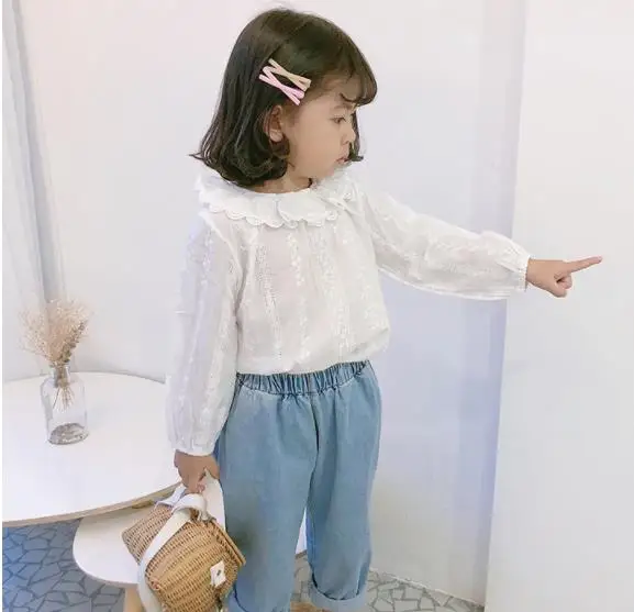 5 шт./лот рубашки для маленьких девочек детская одежда топы с длинными рукавами и