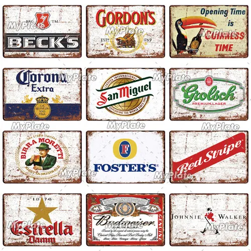 Холодная пивная металлическая вывеска винтажная табличка спиртовая жестяная