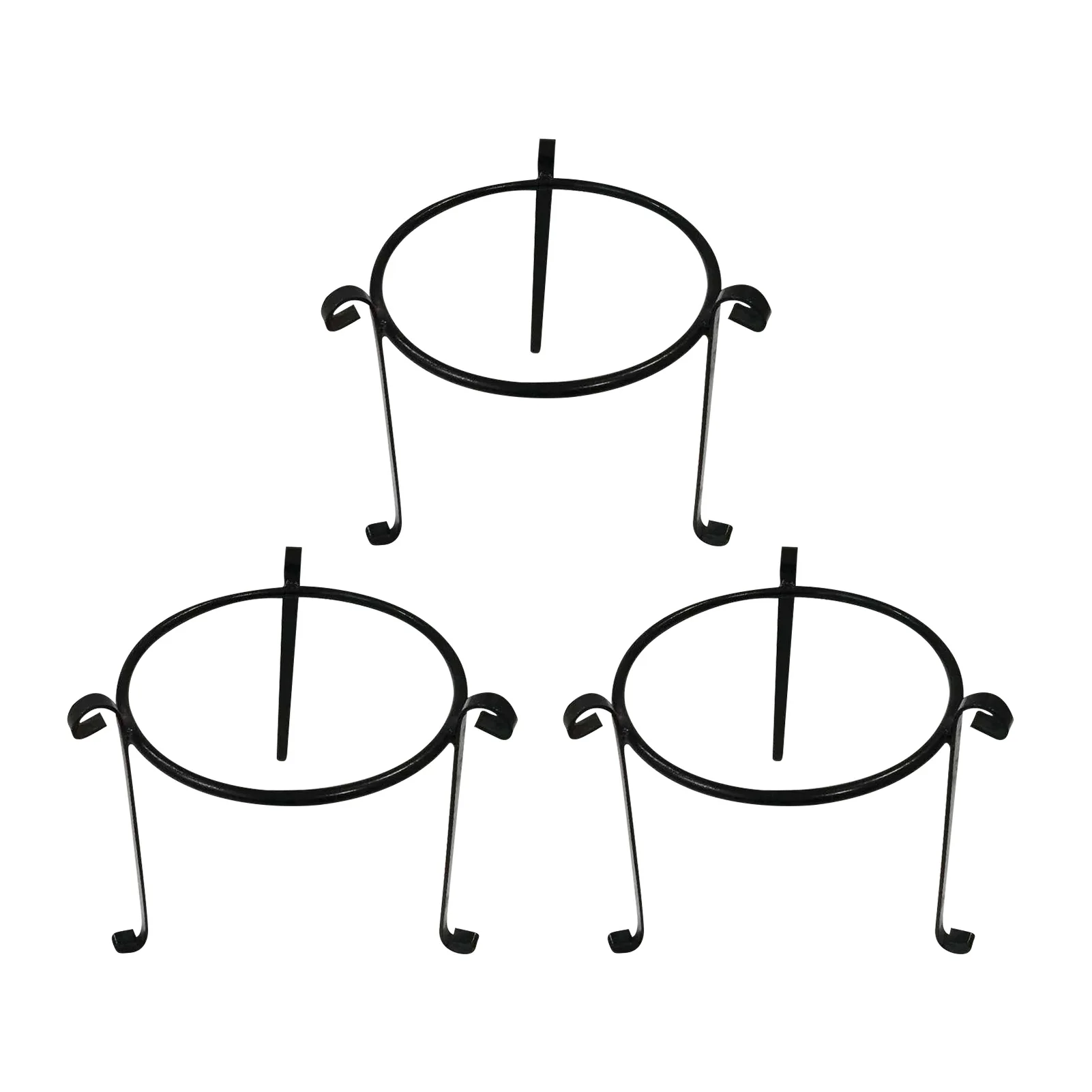 

3pcs Plant Stand Iron Outdoor Garden Free Standing Round Display Home Decor Heavy Duty Anti Slip Multipurpose Durable Retro