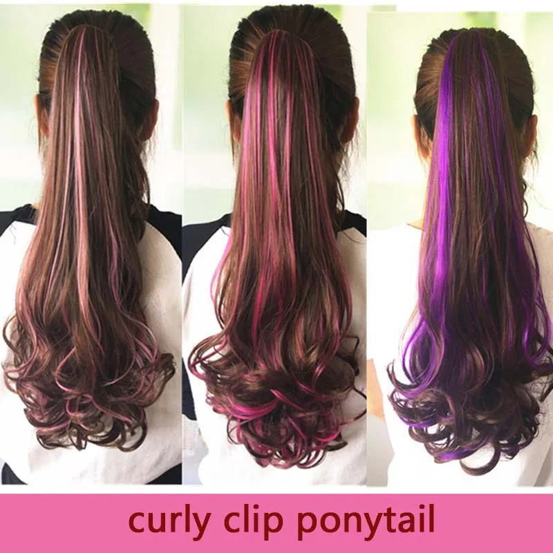 MUMMUPI женские кудрявые когти длинные конский хвост волосы для наращивания черный