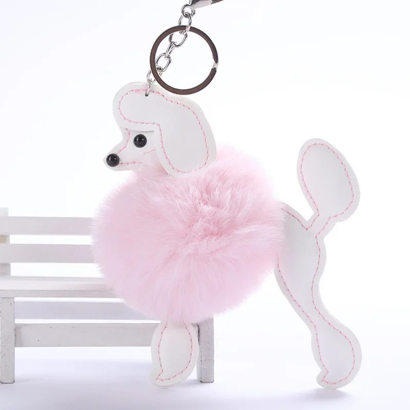 Милый длинный ободок для пуделя брелок красочная пушистая помпон дамская