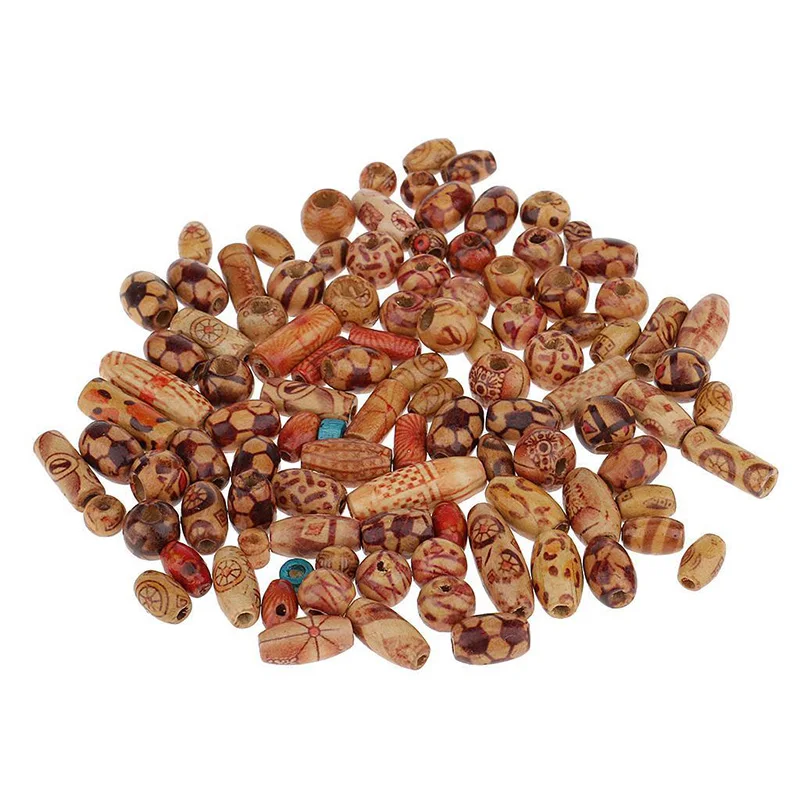 

100x Round Wood Spacer Bead Boho Mixed Wooden Ball Beads DIY Craft Jewelry