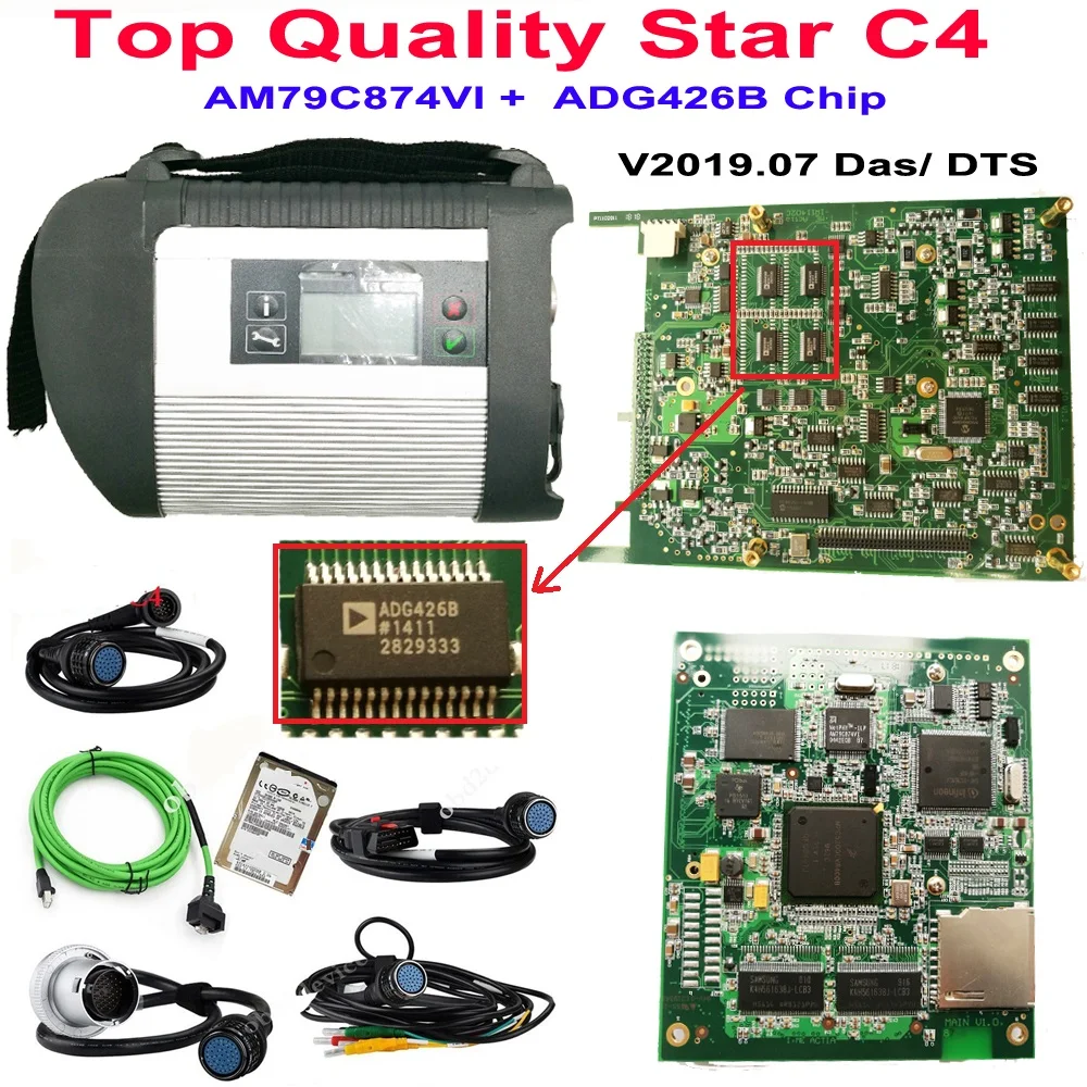 Полный чип ADG426B MB SD Подключение компактный 4 MB Star C4 Диагностика SD C4 с Wifi Das специальная функция диагностический инструмент для 12V 24V