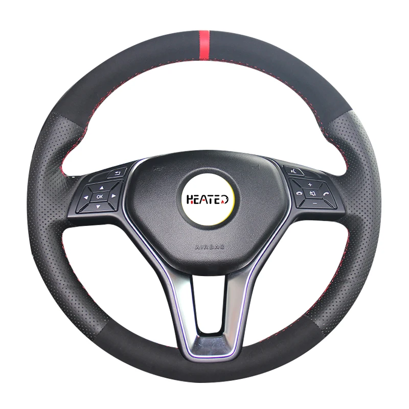 

Оплетка для руля, чехол для Mercedes Benz A-Class 2013-2015 B-Class 2011-2014 CLA-Class, ручная пришивка руля