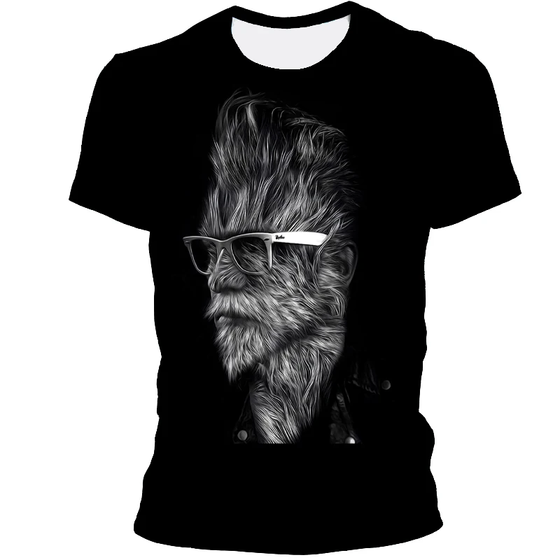 

2021 Men's Casual Top Skull 3D Printing Skeleton T-shirt Shirt Summer Fashion Short Sleeve T-shirt Top