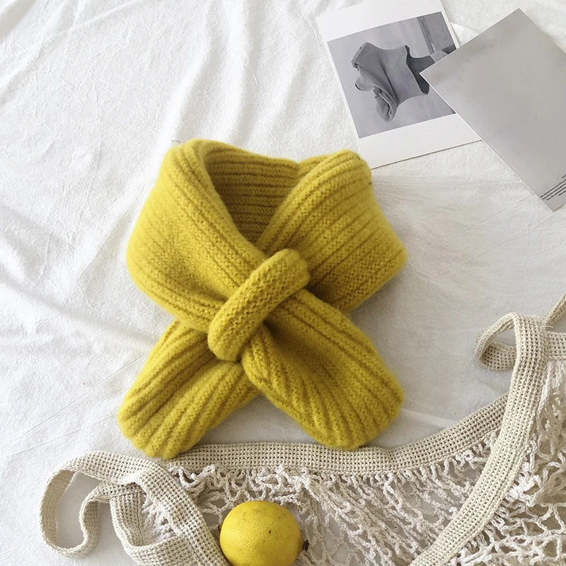 

Children's Scarf Outdoor Korean Version Thickened Knitting Boys Girls Scarf Autumn And Winter Warm Wool Collar Baby Scarves