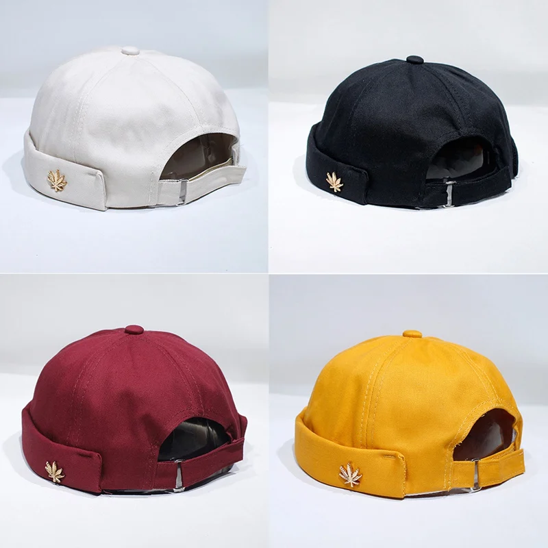 

Men's spring and summer landlord hat thin melon leather hat women capless hip-hop yuppie sailor hat
