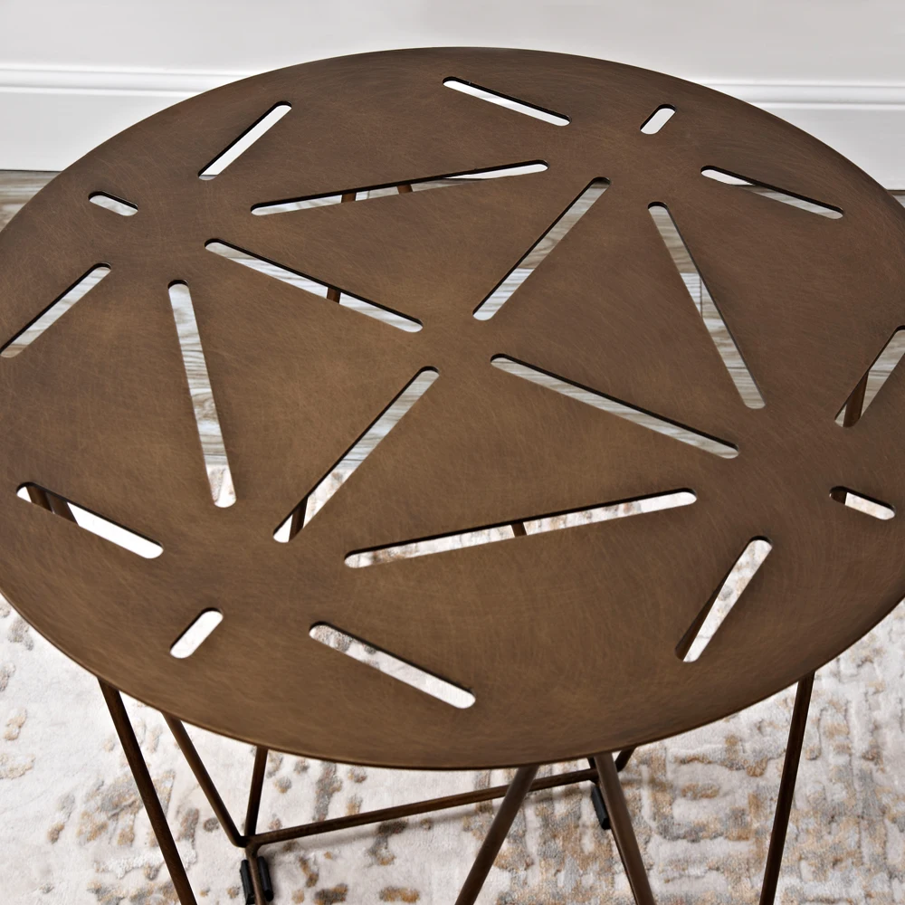 Старинный металлический комбинированный чайный столик Lok боковой стол в