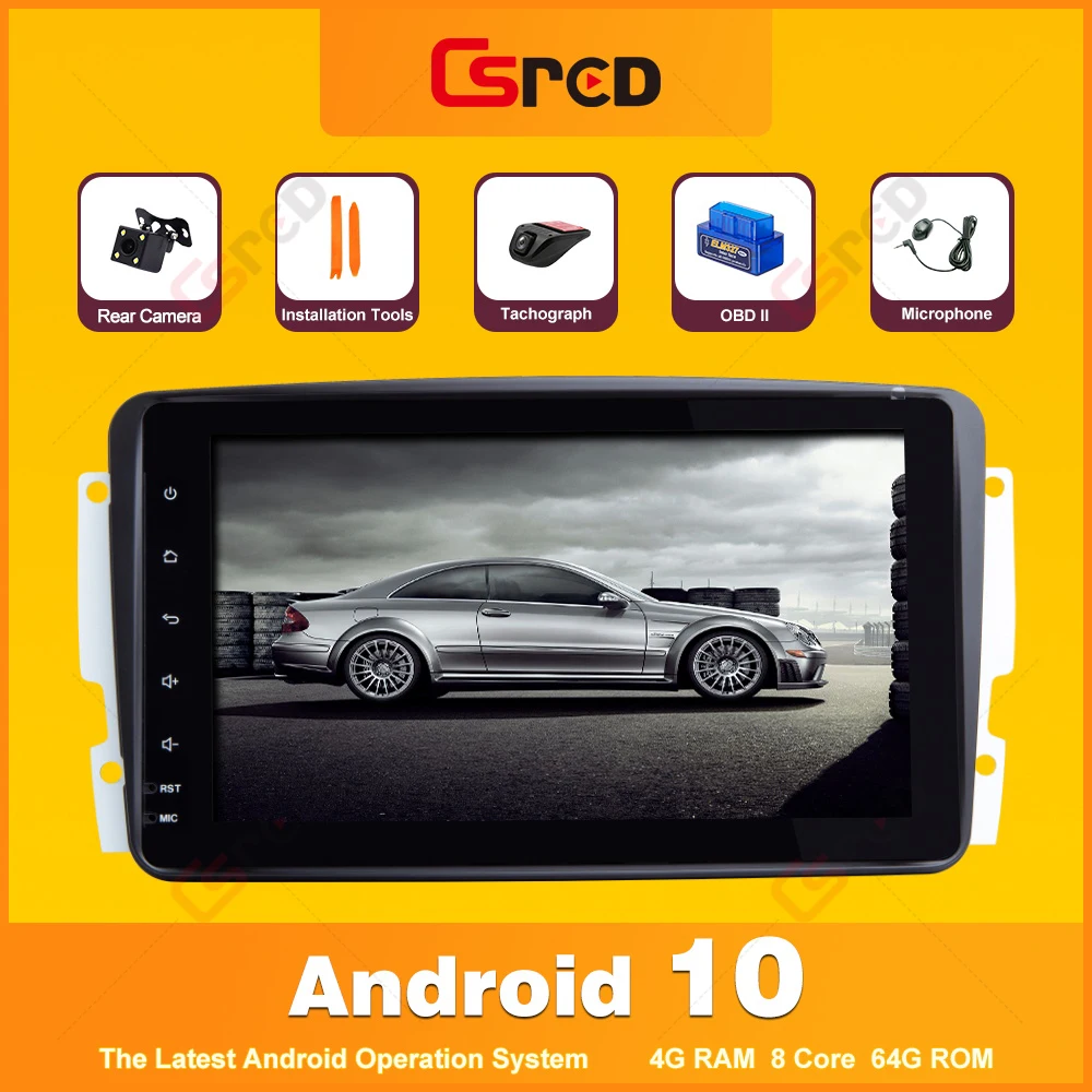 

Csred 8" Android 10 For Mercedes Benz CLK-Class W209 C209 W168 W463 Viano Vito Vaneo GPS Navigation Car Multimedia Player Radio