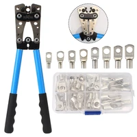 soldered connector kit hx 50b crimping pliers battery terminal 60pcs auto copper ring terminals wire crimp connector