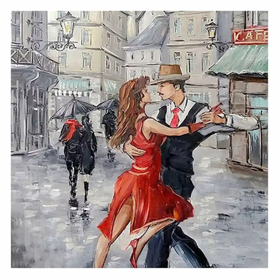 

5D DIY Embroidered Diamond Painting "Dancing Couples" Mosaic Full 3D Cross Sticker Kit Room Deco Art, Crafts and Sewing Gifts