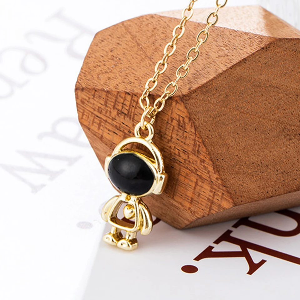 Модное милое ожерелье с подвеской в виде сердца астронавта для женщин мужчин