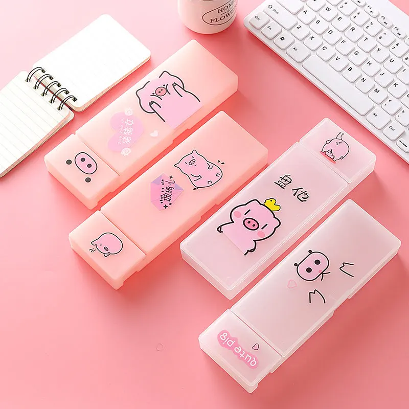 Милый пластиковый чехол для карандашей и канцелярских принадлежностей|Пеналы| |