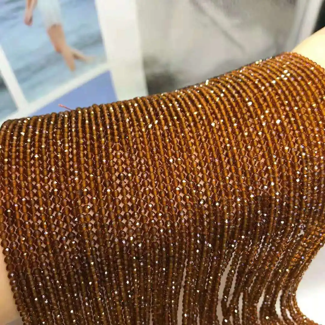 Модные блестящие оранжевые круглые бусины из натурального камня 2-2 5 мм для