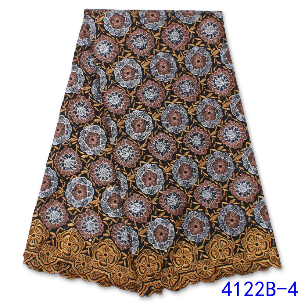 NI.AI Африканское хлопковое кружево швейцарская вуаль ткань высокого качества с