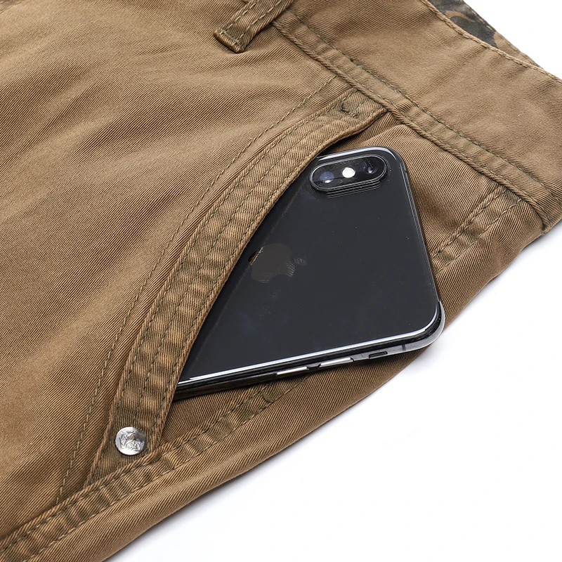

AIOPESON Autumn Men's Pants Camouflage Multi-pocket Stitching Straight-leg Pants Men's Casual 100% Cotton Sports Pants Men