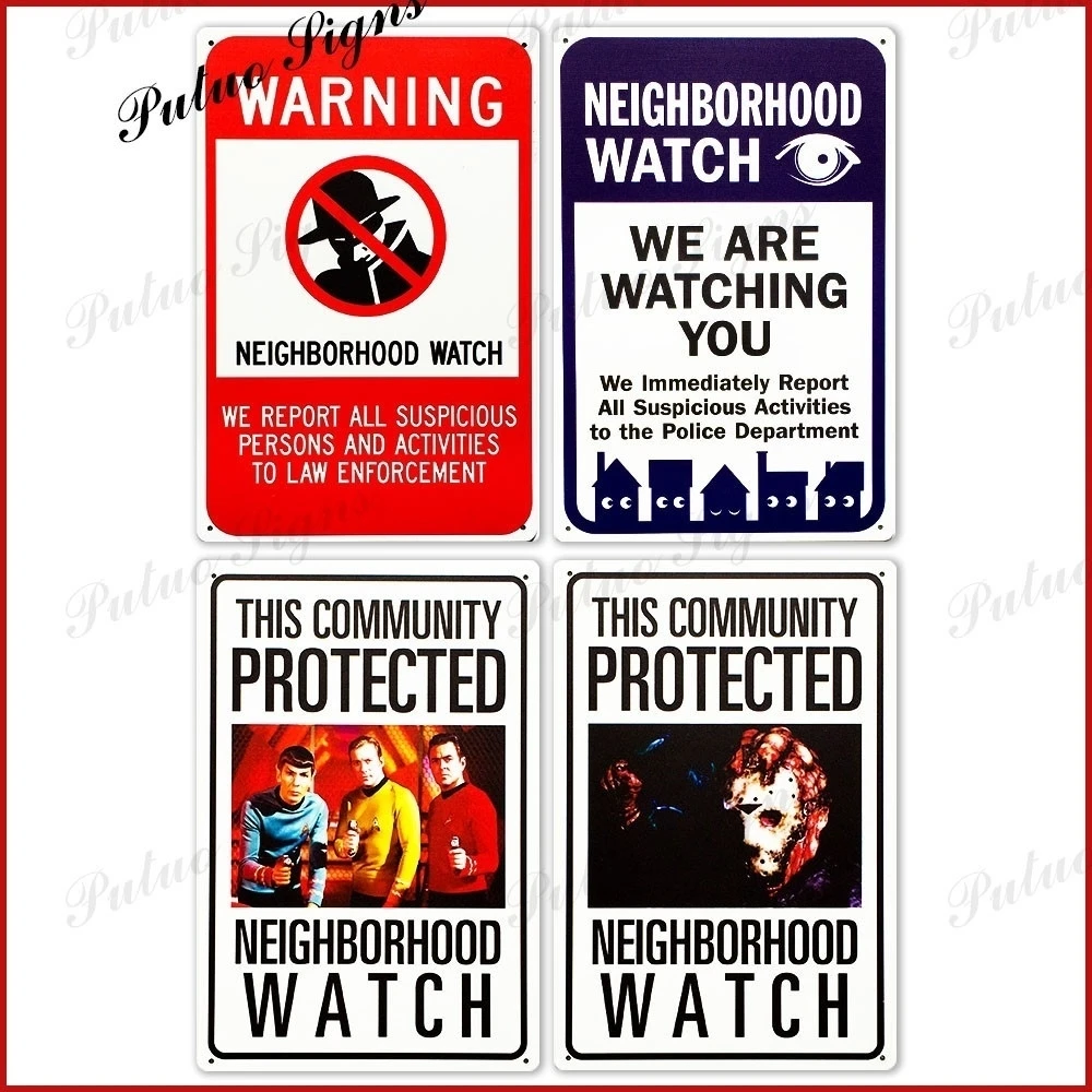 

Забавные металлические предупреждающие знаки для соседских часов посетите наш магазин, больше товаров