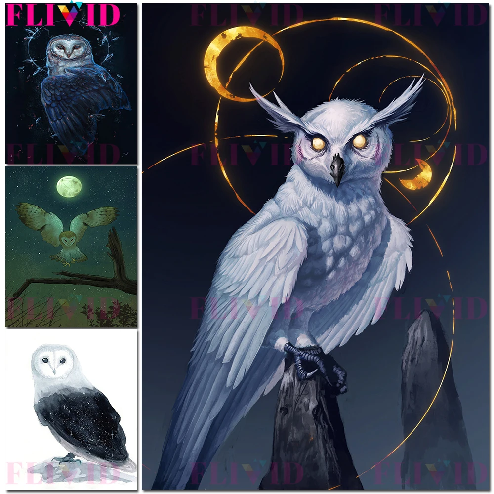 

Night Elf Owl Wall Painting Canvas Print Wizard Messenger Poster And Print For Living Room Decoration Wall Art Unframed