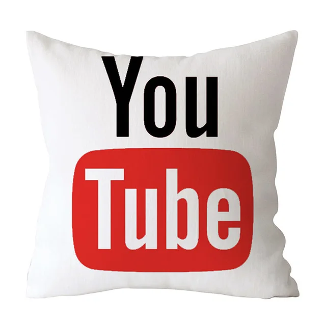 Декоративная Наволочка на подушку Чехол с буквами и цифрами youtube хлопковая