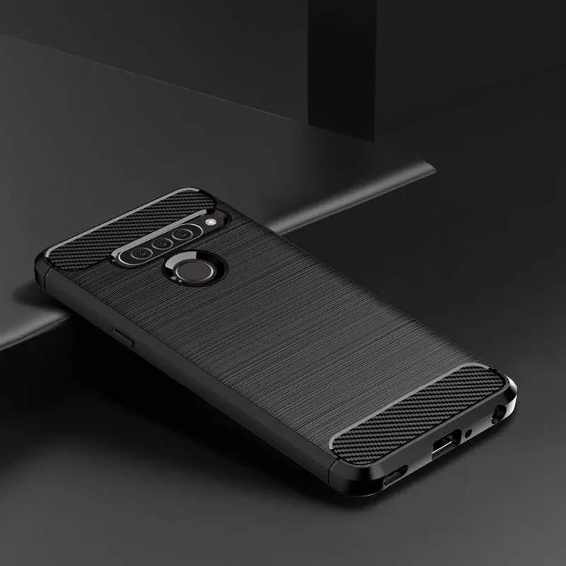 Для LG G8S чехол ThinQ противоударный матовый мягкий бампер из углеродного волокна