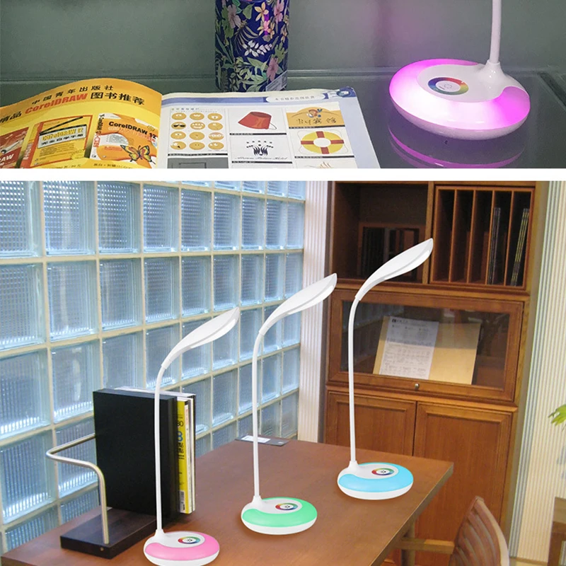 

Study led Lamp Rechargeable USB Charging Flexible Book Light Desk Lamp 3 Brightness Adjustable LED Dimmable Table Lamp Light rgb